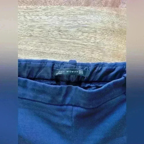 Zara Navy Blue Suit Pants | Mid Rise Trousers | Side Zipper | Size XS - Picture 5 of 10